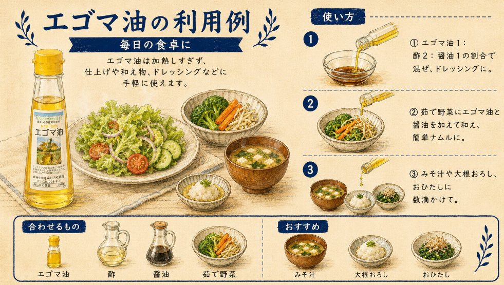 エゴマ油の利用例